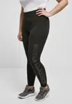 Women's branded leggings with high waist black/black