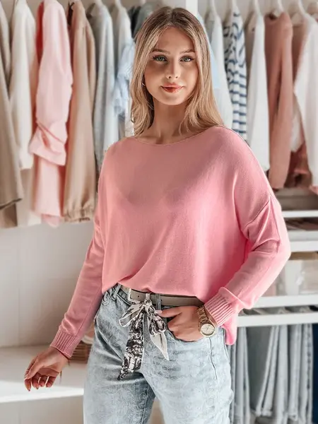 Růžový oversize svetr SENZIA