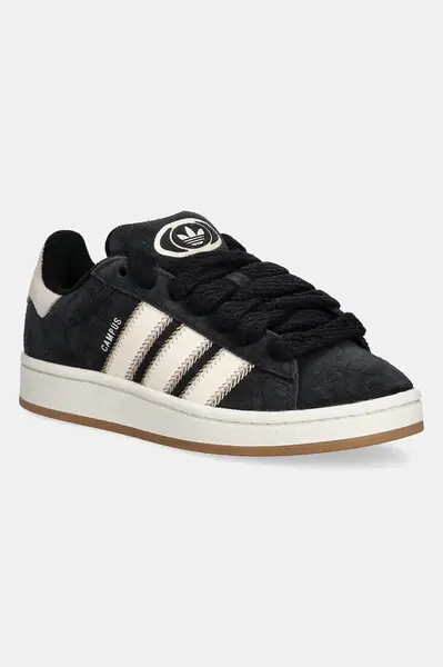 Semišové tenisky adidas Originals Campus 00S W dámské, černá barva, JQ5806