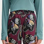 Tréninkové šortky adidas Performance x Farm Rio dámské, vínová barva, high waist, JL7005