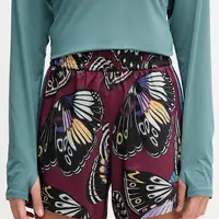 Tréninkové šortky adidas Performance x Farm Rio dámské, vínová barva, high waist, JL7005