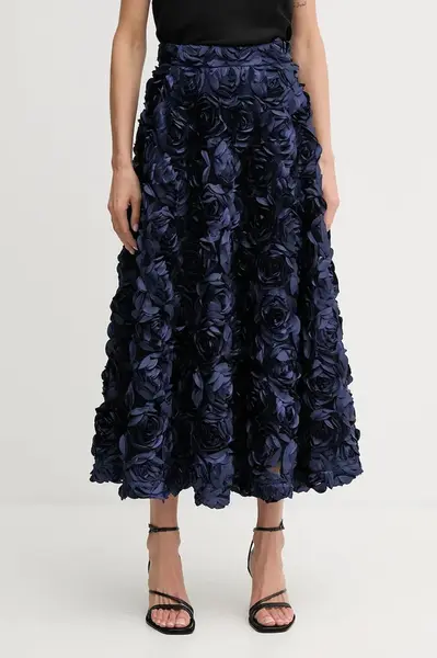 Sukně Rotate tmavomodrá barva, maxi, áčková, 1150251725