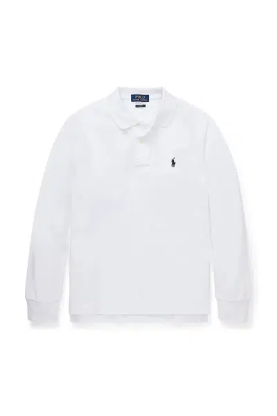 Dětské bavlněné tričko s dlouhým rukávem Polo Ralph Lauren bílá barva, 323708858013