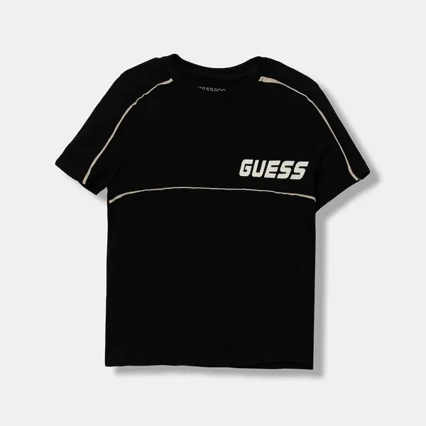 Dětské bavlněné tričko Guess černá barva, s aplikací, L5YI33 I3Z14