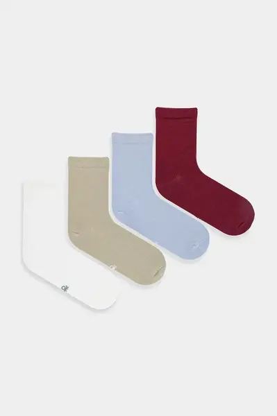 Dětské ponožky United Colors of Benetton 4-pack vínová barva, 6GRD07028