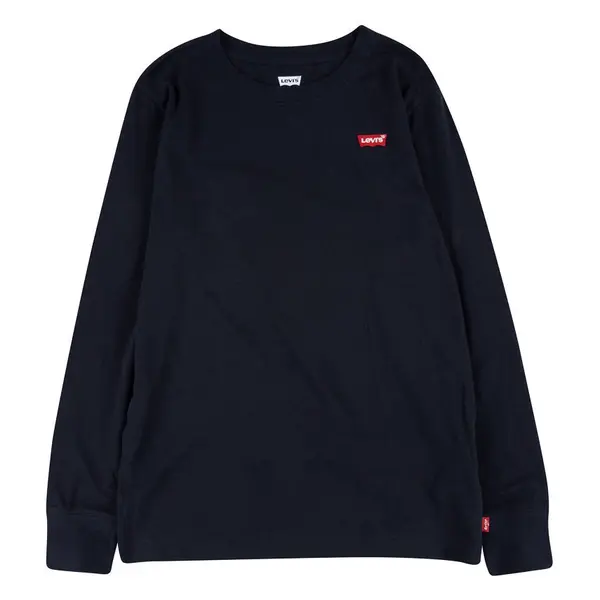 Dětské tričko s dlouhým rukávem Levi's černá barva, hladké