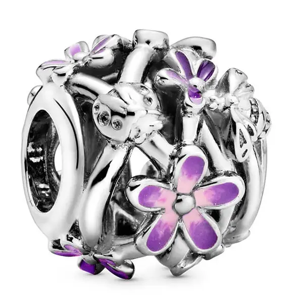 Pandora Stříbrný přívěsek Fialová sedmikráska 798772C02