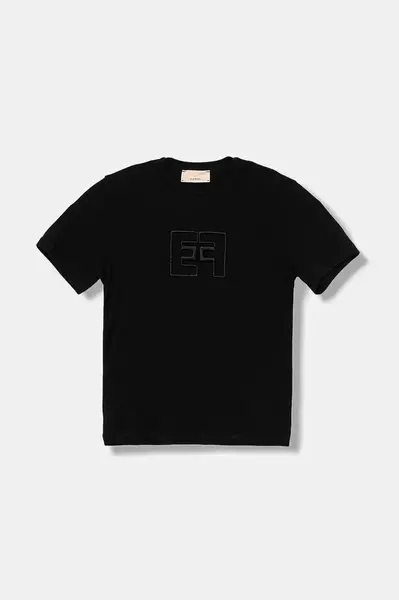 Dětské tričko Elisabetta Franchi černá barva, EFTS246.0.JE006