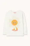 Dětské bavlněné tričko s dlouhým rukávem Tinycottons FLOWER GRAPHIC SLEEVE TEE bílá barva, AW25-307
