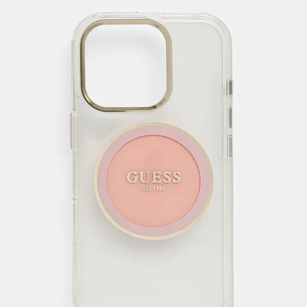 Obal na telefon Guess iPhone 16 Pro růžová barva, GUHMP16LHTDRCEDP