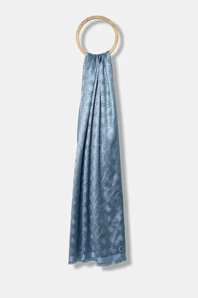 Šála Guess dámská, modrá barva, vzorovaná, AW5359 POL03