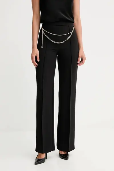 Kalhoty Twinset dámské, černá barva, high waist, 252TP2281