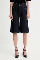 Džínové šortky Gestuz dámské, tmavomodrá barva, high waist, 10910456