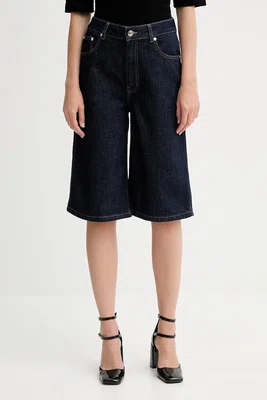 Džínové šortky Gestuz dámské, tmavomodrá barva, high waist, 10910456