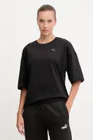 Bavlněné tričko Puma dámské, černá barva, 688148