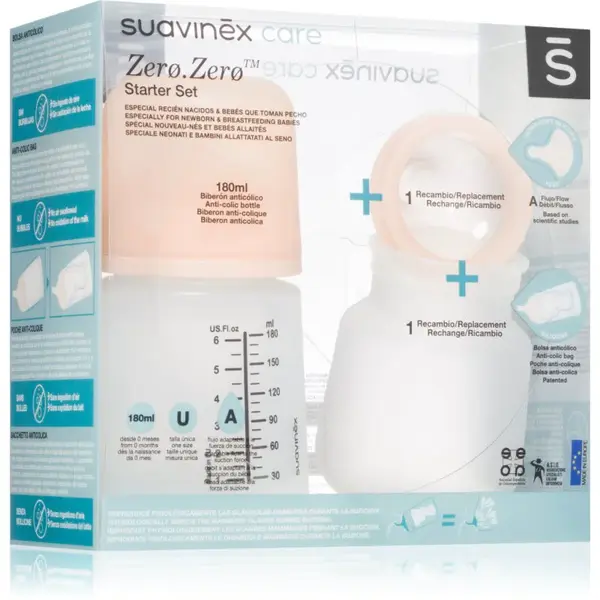 Suavinex Zero Zero Starter Set darčeková sada pre deti od narodenia A Adaptable Flow 0 m+