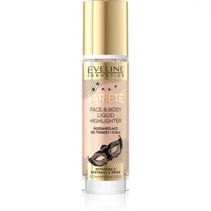 Eveline Cosmetics Variété tekutý rozjasňovač na tvár a telo odtieň 01 Sparkling Wine Gold 30 ml