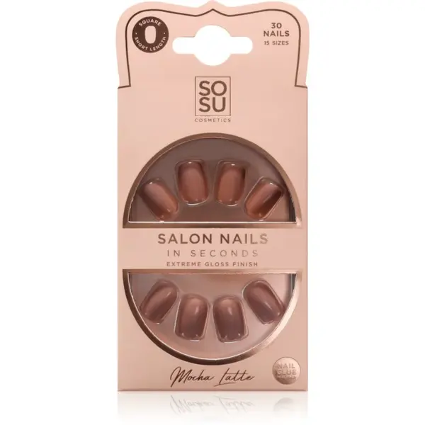 SOSU Cosmetics Salon Nails umelé nechty odtieň Mocha Latte 30 ks