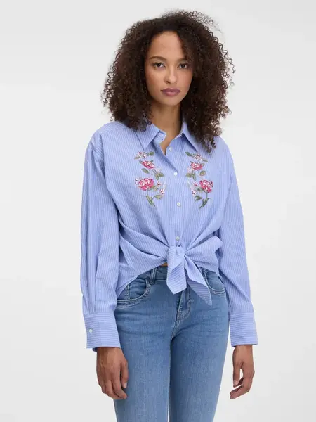 Light blue women's shirt with embroidery ORSAY - Women's