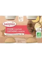 BABYBIO ovocný príkrm jablko s gaštanovým pyré 2 x 130 g