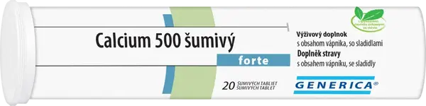 GENERICA CALCIUM 500 FORTE 20 šumivých tabliet