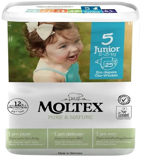 MOLTEX Plienky Pure & Nature Junior (11–25kg) 25 ks