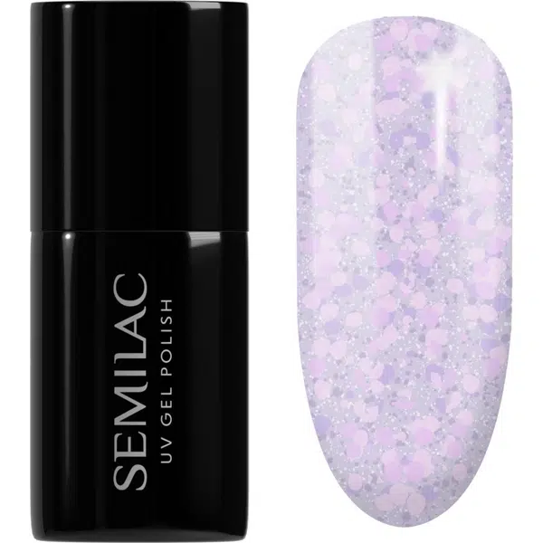Semilac UV Hybrid Crushed_ICE gélový lak na nechty s použitím UV/LED lampy odtieň 492 Icy Lavender Bliss 7 ml