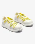 Resti White and gray women's sports sneakers with yellow laces Olierinc - Footwear