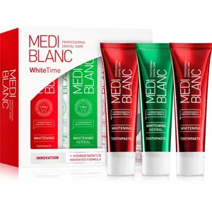 MEDIBLANC Dental Care White Time Set sada zubnej starostlivosti pre žiarivé biele zuby 3x100 ml