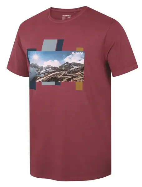Husky  Tee Skyline M bordo, XL Pánske bavlnené tričko