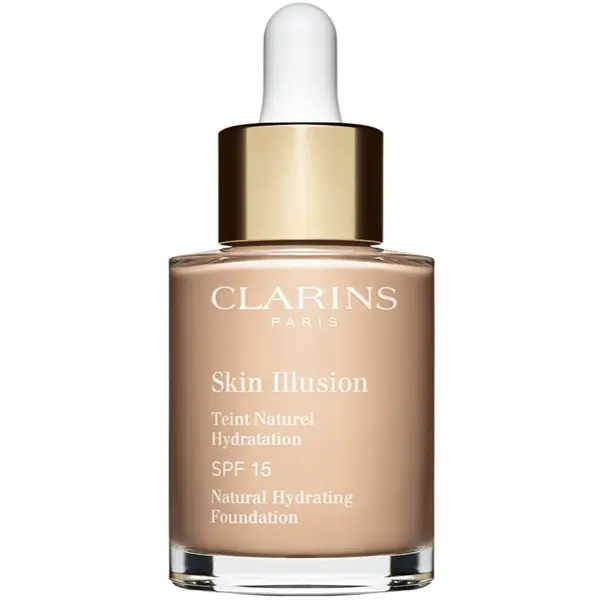 Clarins Skin Illusion Natural Hydrating Foundation rozjasňující hydratační make-up SPF 15 odstín 102.5C Porcelain 30 ml