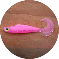 Redbass gumová nástraha twister kixter pink g glow uv - xs 45 mm
