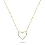 Brilio Silver Něžný pozlacený náhrdelník Srdce se zirkony NCL35Y