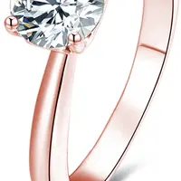 Beneto Růžově pozlacený stříbrný prsten s krystaly AGG201 56 mm