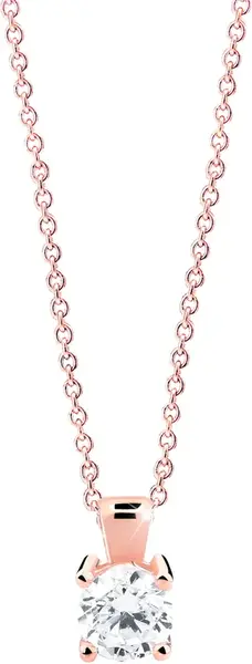 Cutie Jewellery Něžný přívěsek z růžového zlata s čirým zirkonem Z8010-40-10-X-4