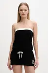 Juicy Couture overal bez ramienok dámsky APPLIQUE ROMPER