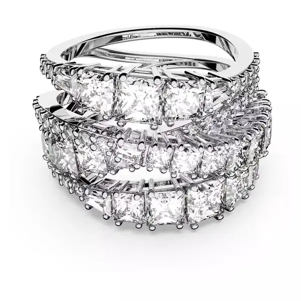 Swarovski Třpytivý trojřadý prsten Twist 584656 52 mm