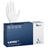 Latexové pudrované rukavice Espeon Latex Fit - 100 ks, bílé, velikost L (100005) + dárek zdarma