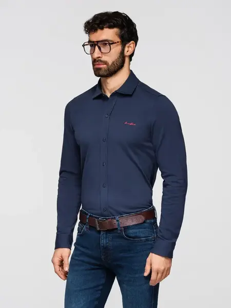 Pánská košile Ombre REGULAR FIT s kapsou - šedá