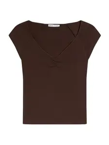 Bershka Tričko  čokoládová