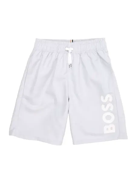 BOSS Plavecké šortky  svetlosivá / biela