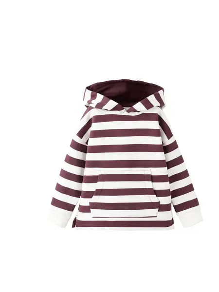 MANGO KIDS Mikina 'JAMES'  tmavočervená / biela