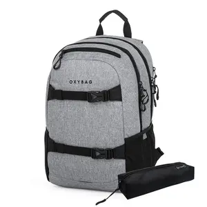 Študentský batoh s peračníkom OXY Sport Grey Melange