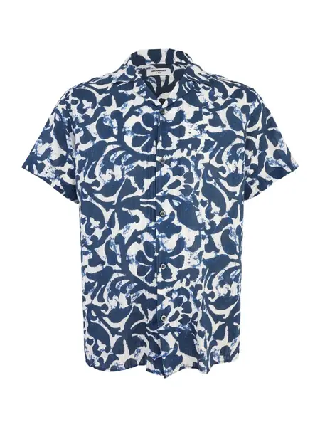 Jack & Jones Plus Košeľa 'JPRBLUBILBAO'  tmavomodrá / biela