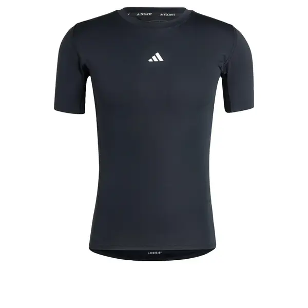 ADIDAS PERFORMANCE Funkčné tričko 'Techfit Compression'  čierna / biela