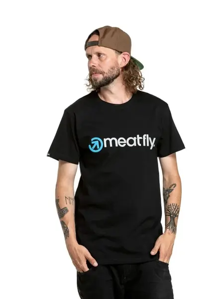 Pánské tričko meatfly joe černá/modrá 3xl