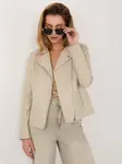 Béžová dámska kožená bunda