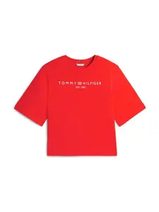 Tommy Hilfiger Curve Tričko  oranžová / biela