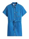 Tommy Jeans Košeľové šaty  modrá denim