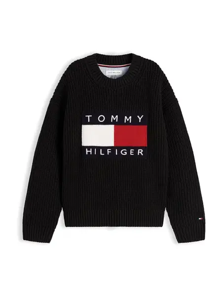TOMMY HILFIGER Sveter 'HERITAGE'  červená / čierna / biela